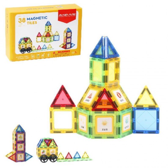 Set de constructie magnetic 3D 38 piese