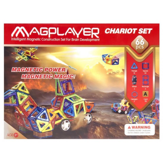 Set de constructie magnetic - 66 piese