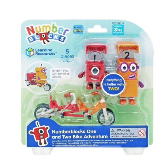 Set figurine Numberblocks - Aventuri pe bicicleta cu Unu si Doi