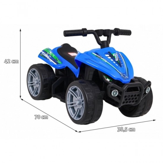 ATV electric Little Monster TR1805, roti si scaun din plastic, 70x38.5x42 cm, putere 25W - Albastru