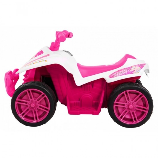 ATV electric Little Monster TR1805, roti si scaun din plastic, 70x38.5x42 cm, putere 25W - Roz