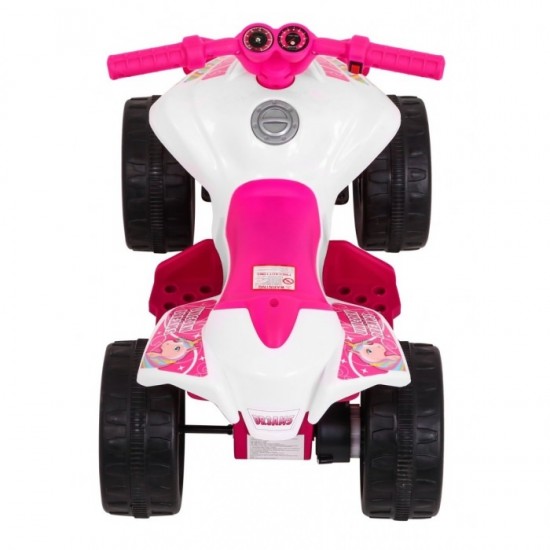 ATV electric Little Monster TR1805, roti si scaun din plastic, 70x38.5x42 cm, putere 25W - Roz