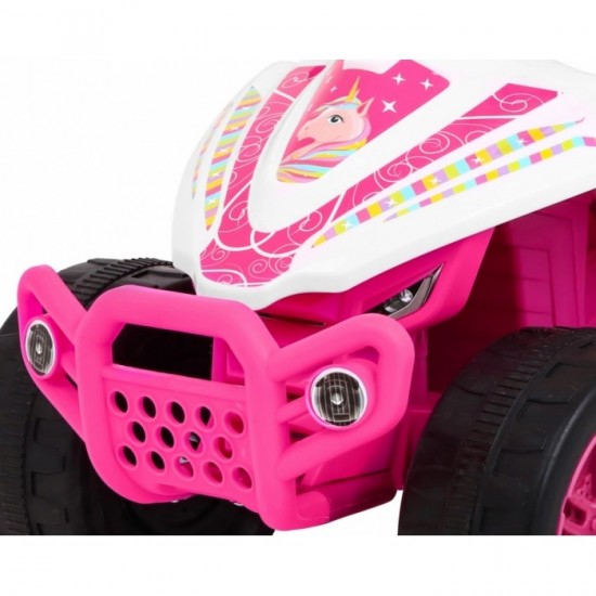 ATV electric Little Monster TR1805, roti si scaun din plastic, 70x38.5x42 cm, putere 25W - Roz