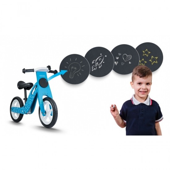 Bicicleta de lemn fara pedale Ricokids RC-613 - Albastru