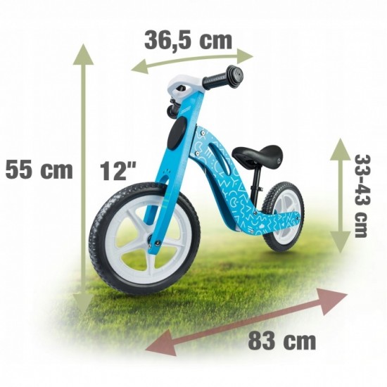 Bicicleta de lemn fara pedale Ricokids RC-613 - Albastru