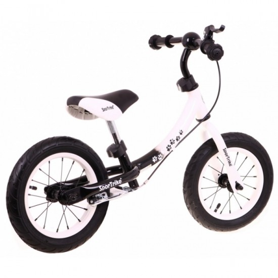 Bicicleta fara pedale cu frana si cadru variabil, roti gonflabile, Boomerang SporTrike - Alb