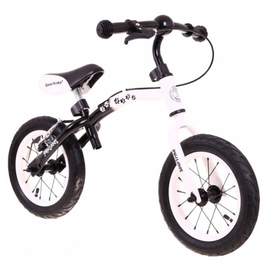 Bicicleta fara pedale cu frana si cadru variabil, roti gonflabile, Boomerang SporTrike - Alb