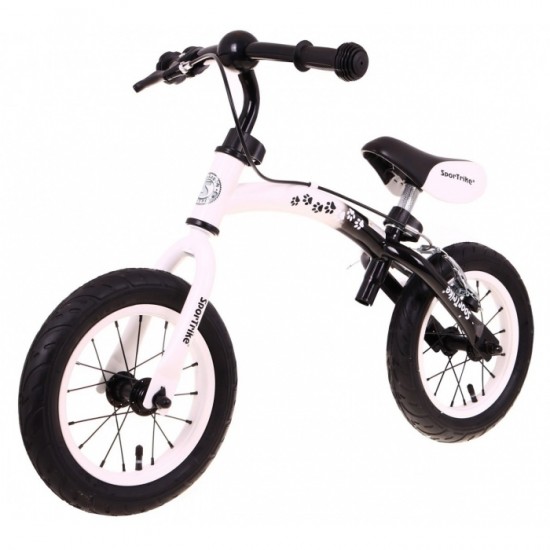 Bicicleta fara pedale cu frana si cadru variabil, roti gonflabile, Boomerang SporTrike - Alb