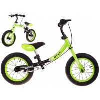 Bicicleta fara pedale cu frana si cadru variabil, roti gonflabile, Boomerang SporTrike - Verde