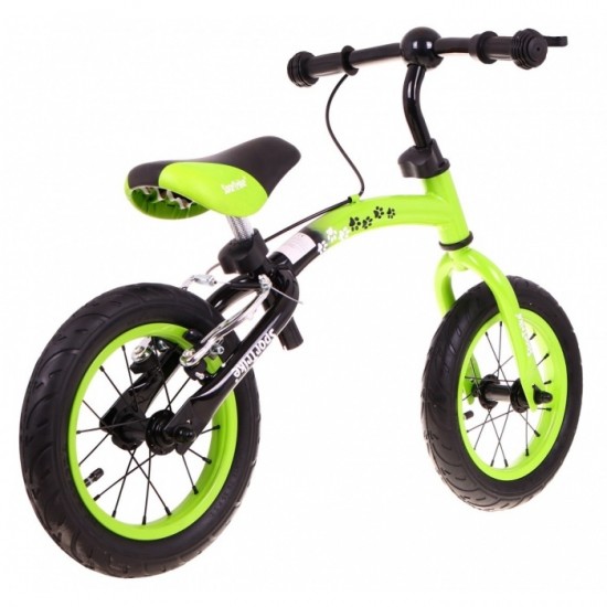 Bicicleta fara pedale cu frana si cadru variabil, roti gonflabile, Boomerang SporTrike - Verde