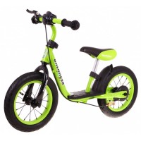 Bicicleta fara pedale cu frana, suport picioare, roti gonflabile, Balancer SporTrike - Verde