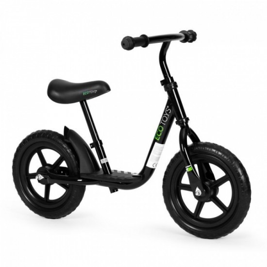 Bicicleta fara pedale cu platforma si roti din spuma EVA Ecotoys JT-BB-05 - Negru