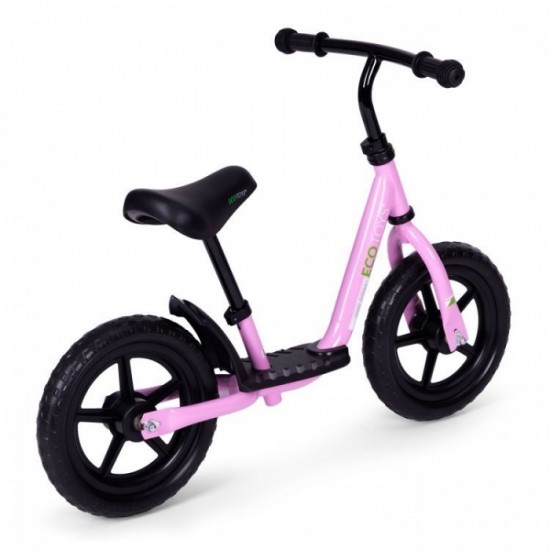 Bicicleta fara pedale cu platforma si roti din spuma EVA Ecotoys JT-BB-05 - Roz