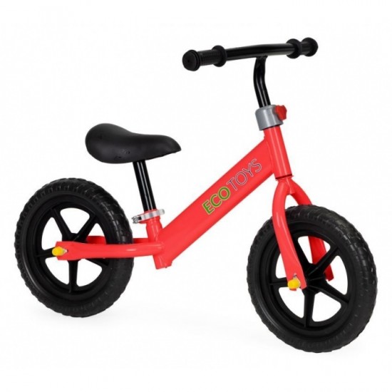 Bicicleta fara pedale cu roti din spuma EVA Ecotoys JM-763 - Rosu