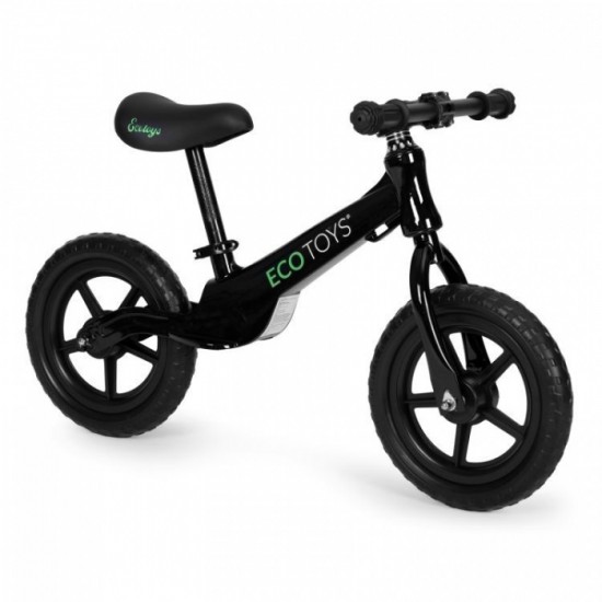 Bicicleta fara pedale cu roti din spuma EVA Ecotoys YM-BB-17 - Negru