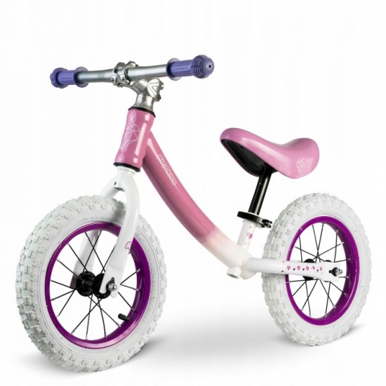 Bicicleta fara pedale Ricokids 760102 - Alb - Roz