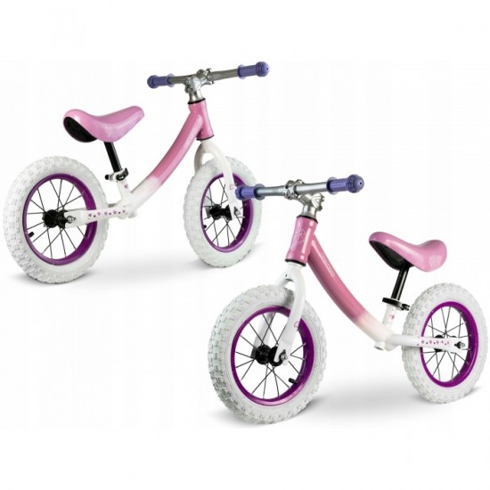 Bicicleta fara pedale Ricokids 760102 - Alb - Roz