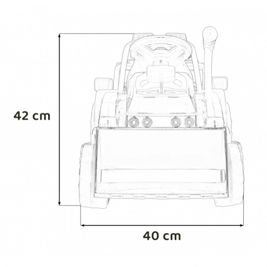 Buldozer electric cu cupa mobila ZP1001B, roti si scaun din plastic, 86x40x42 cm, putere 25W - Rosu