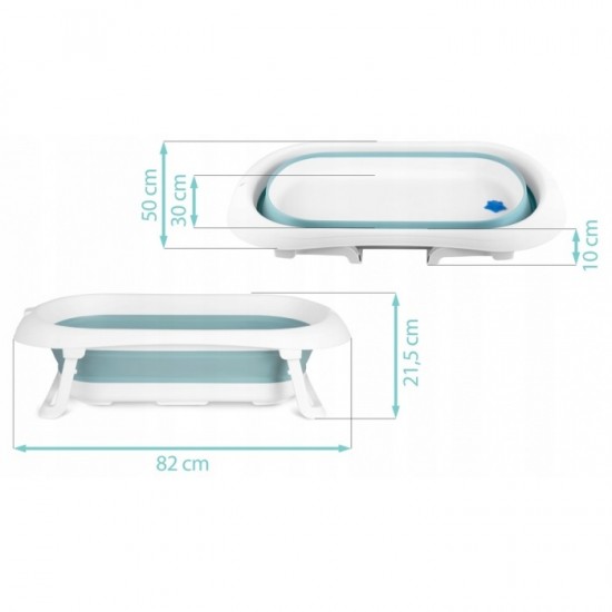 Cadita de baie cu dop de scurgere Ricokids RK-281 - Albastru