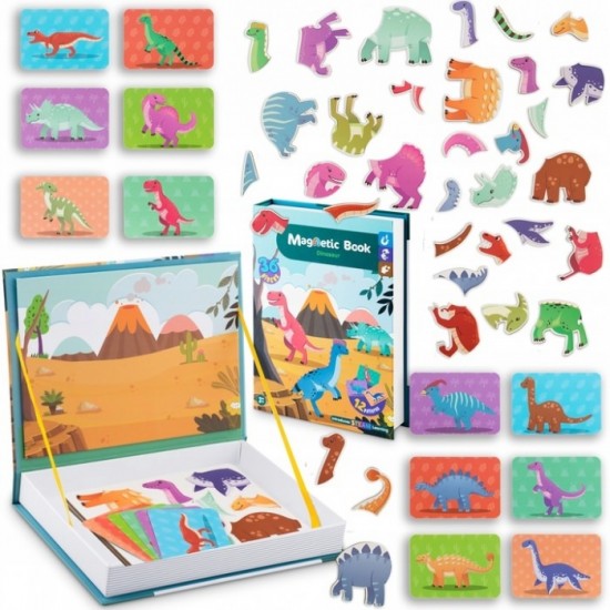 Carte magnetica tip puzzle Lumea Dinozaurilor Ricokids RK-770