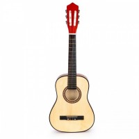 Chitara din lemn pentru copii cu 6 corzi Ecotoys HX18022-30, 76 X 28 cm - Rosu