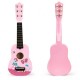 Chitara din lemn pentru copii cu corzi metalice Ecotoys Pink