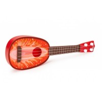 Chitara ukulele pentru copii cu 4 corzi Ecotoys MJ030 - Capsuna