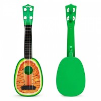 Chitara ukulele pentru copii cu 4 corzi Ecotoys MJ030 - Pepene