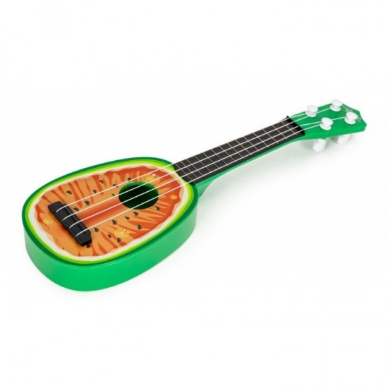 Chitara ukulele pentru copii cu 4 corzi Ecotoys MJ030 - Pepene