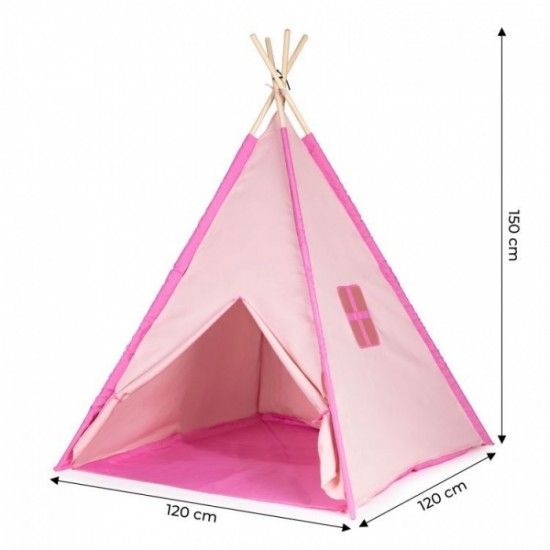 Cort indian Teepee de joaca pentru copii, tip wigwam Ecotoys - Roz