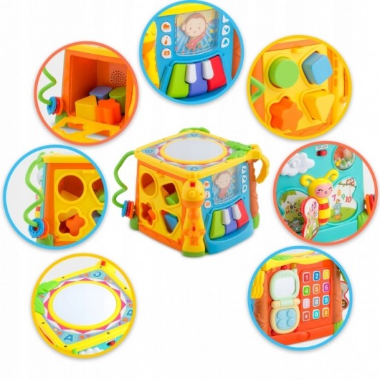 Cub educational cu blocuri, sunete si diverse activitati Ricokids RK-748