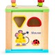 Cub educational din lemn cu tabla Ecotoys HM015470