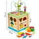 Cub educational din lemn cu tabla Ecotoys HM015470