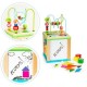 Cub educational din lemn cu tabla Ecotoys HM015470