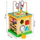 Cub educational din lemn cu tabla Ecotoys HM015473