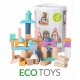 Cuburi din lemn Ecotoys 100 piese