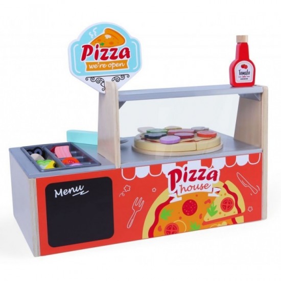 Cuptor pentru pizza din lemn cu accesorii Ecotoys 4366