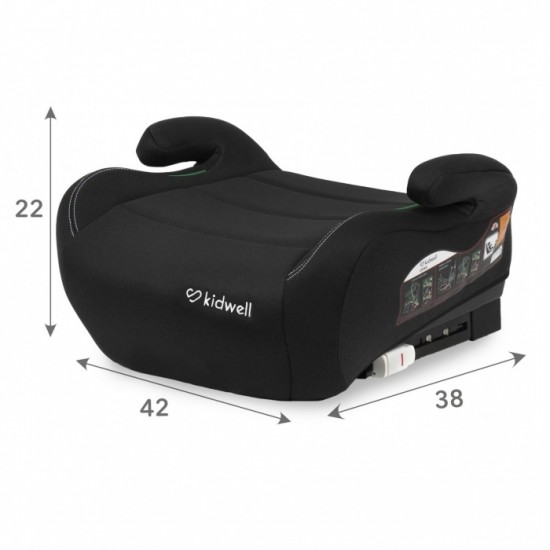 Inaltator auto 125-150 cm cu Isofix Kidwell Ovan - Black