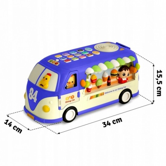 Jucarie educativa in forma de autobuz cu sunete si cuburi Ricokids RK-741 - Albastru