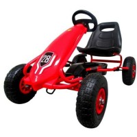 Kart cu pedale Gokart, 3-7 ani, roti gonflabile, G4 R-Sport - Rosu