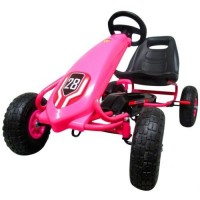 Kart cu pedale Gokart, 3-7 ani, roti gonflabile, G4 R-Sport - Roz