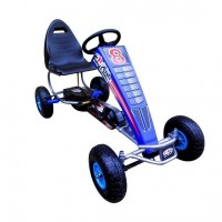 Kart cu pedale Gokart 4-10 ani cu roti gonflabile G5 R-Sport - Albastru