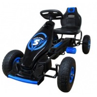 Kart cu pedale Gokart, 4-10 ani, roti gonflabile, G8 R-Sport - Albastru