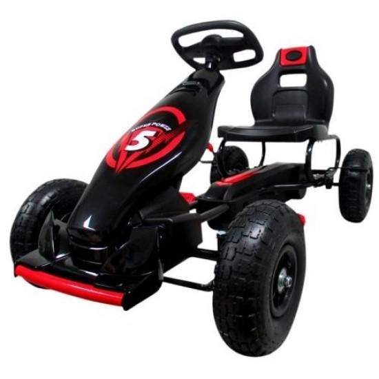 Kart cu pedale Gokart 4-10 ani cu roti gonflabile G8 R-Sport - Rosu