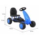 Kart cu pedale, roti si scaun din plastic B001, 60x35x39 cm, Gokart - Albastru