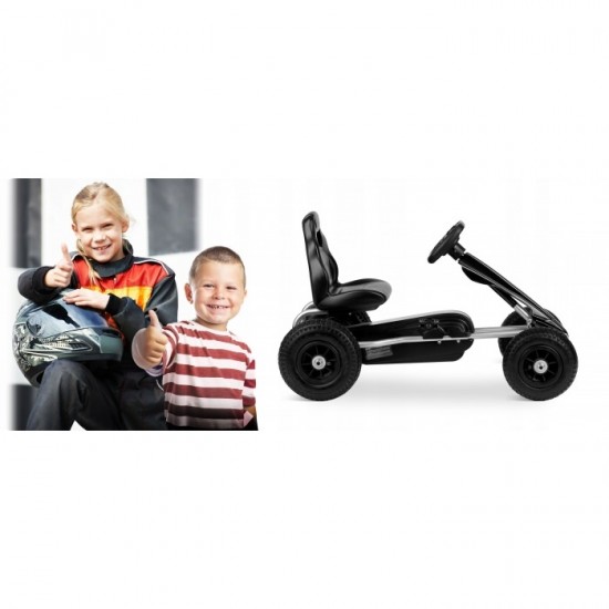 Kart cu pedale si roti gonflabile, Gokart RK-591, Ricokids - Negru