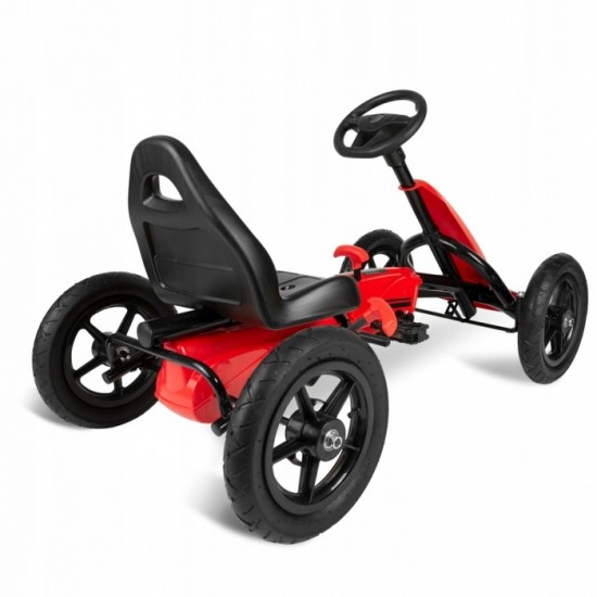 Kart cu pedale si roti gonflabile, Gokart RK-592 Ricokids 759201, Rosu