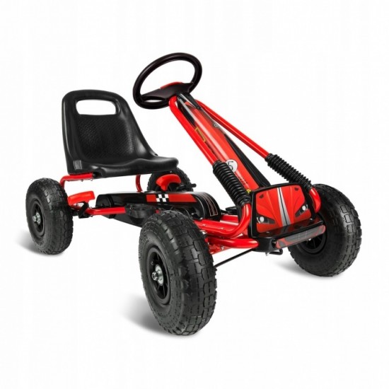 Kart cu pedale si roti gonflabile Gokart RK-594 Ricokids 759401 Rosu