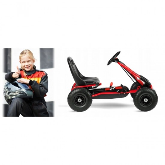 Kart cu pedale si roti gonflabile Gokart RK-594 Ricokids 759401 Rosu