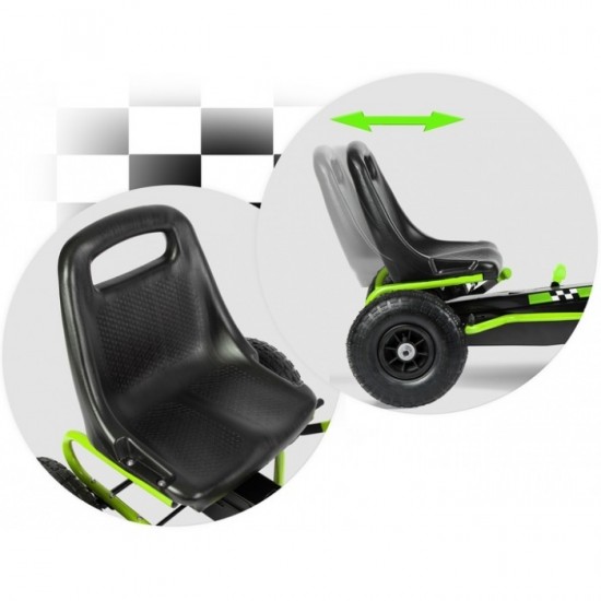 Kart cu pedale si roti gonflabile Gokart RK-594 Ricokids 759402 Verde